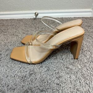 The Drop women’s Avery clear strap block heel sandals size 7